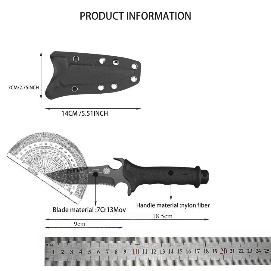 High-hardness Straight Knife 7 - مراجعة Edc Carry Fixed Blade Knife وسعره