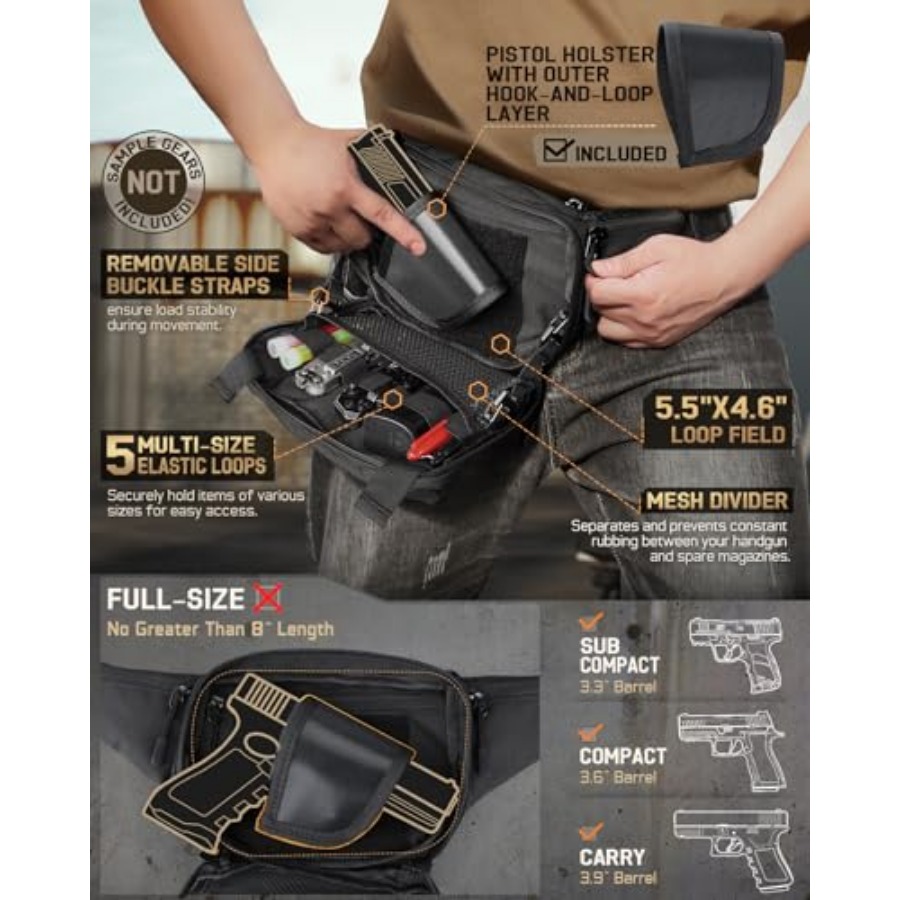 Tactical Concealed Carry Fanny - مراجعة Edc Carry Fanny Pack وسعره