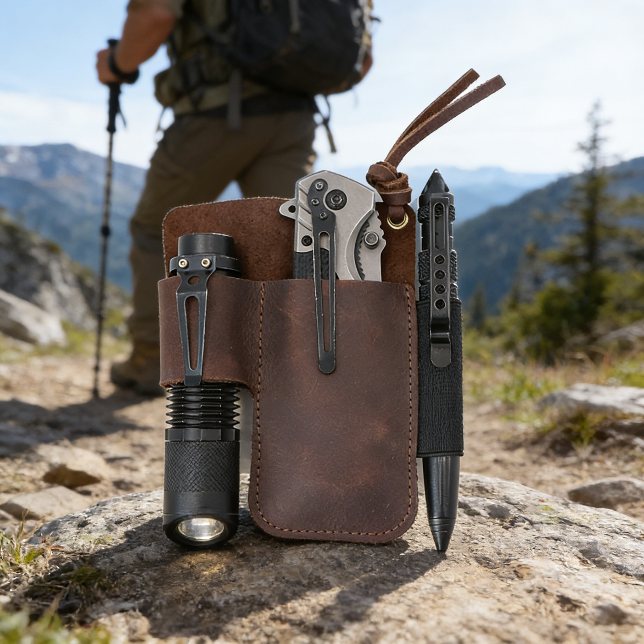 EDC Leather Flashlight Tool Ho - مراجعة Edc Carry Pouch وسعره