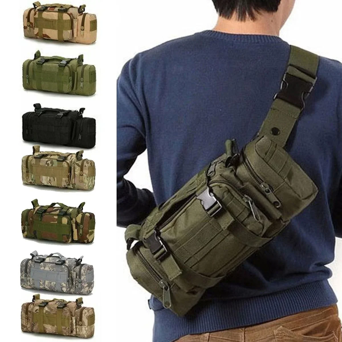Duffel Waist Bag Molle Waterpr - مراجعة Edc Carry Fanny Pack وسعره