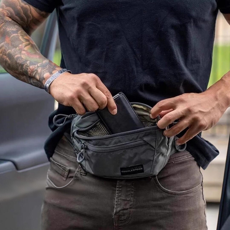 Mens Belt Bag with Adjustable  - مراجعة Edc Carry Fanny Pack وسعره