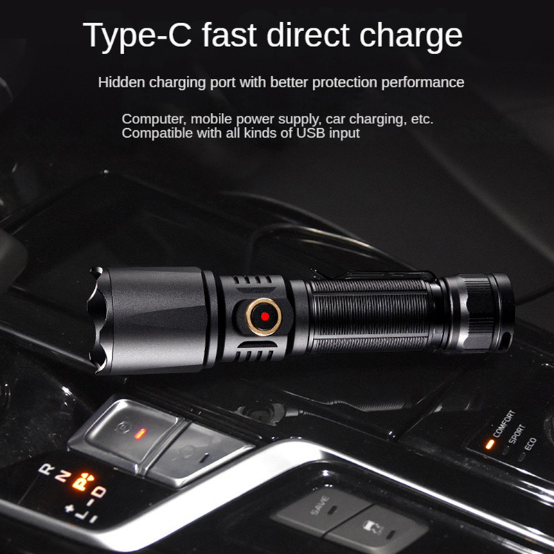Type-C USB Rechargeable 21700  - مراجعة Edc Carry Flashlight وسعره