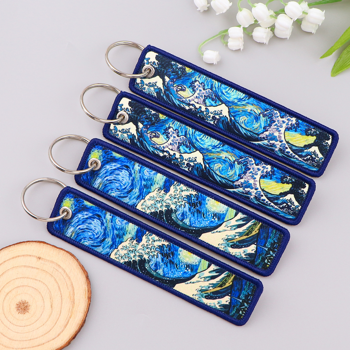 Van Gogh Embroidery Key Fobs K - مراجعة Carabiner Keychain وسعره