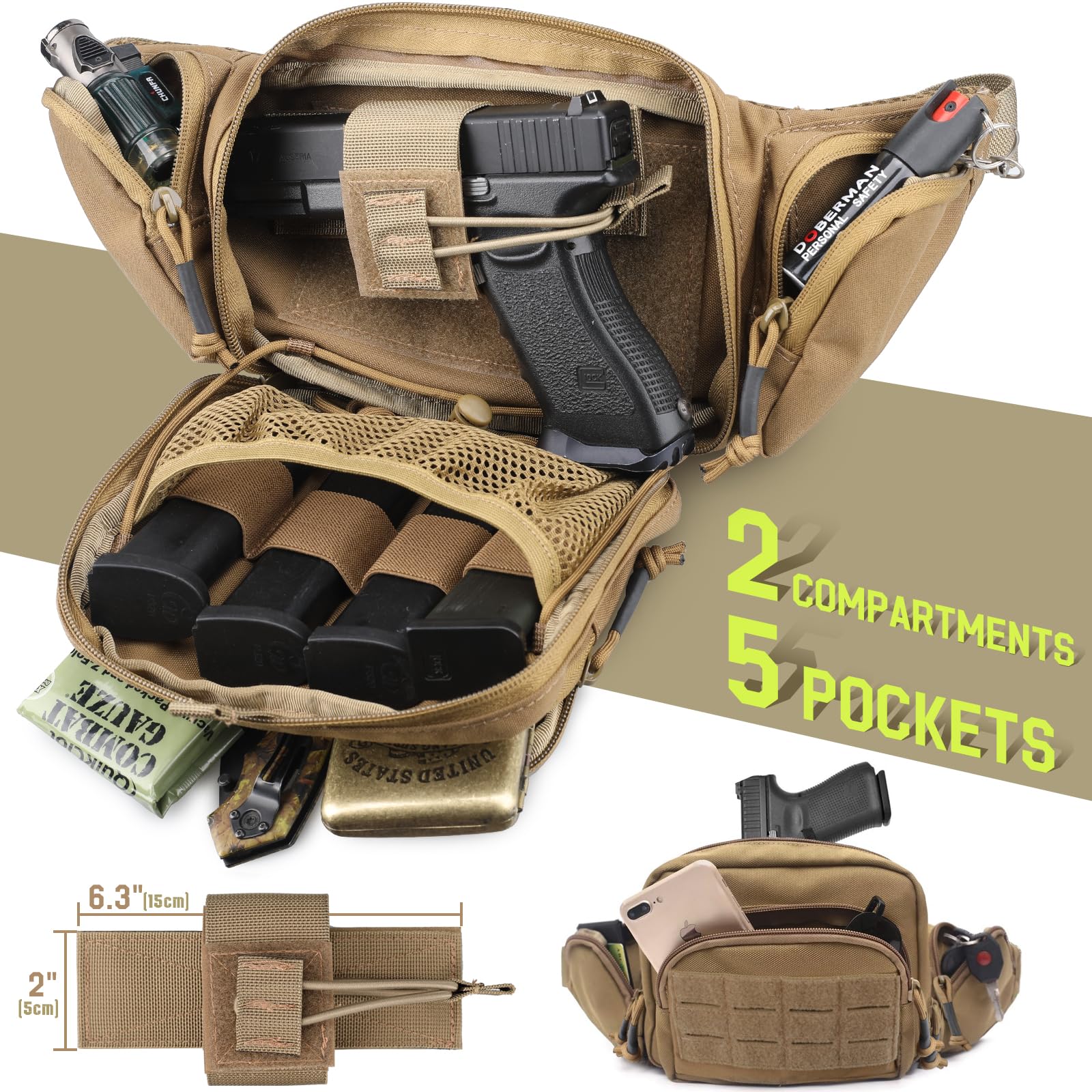 Tactical Concealed Carry Fanny - مراجعة Edc Concealed Carry Holster وسعره