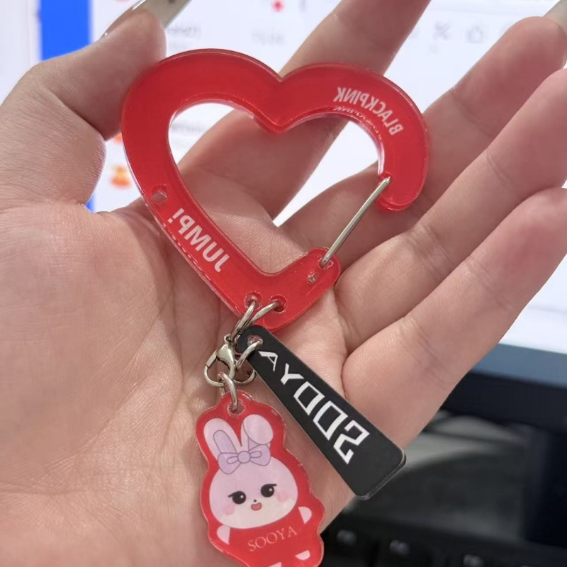 Black Pink Lovely Acrylic Fan‑ - مراجعة Carabiner Keychain وسعره