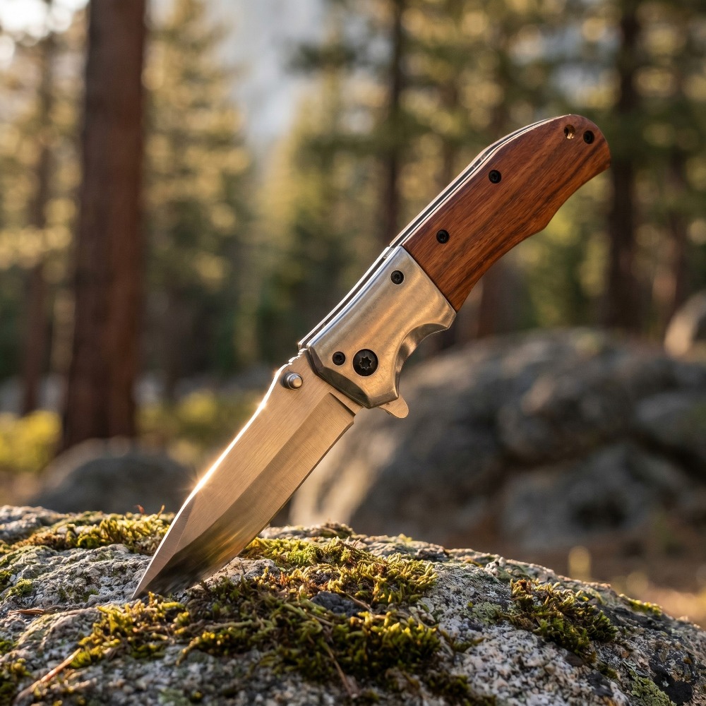 DA51 Portable Wooden Handle Fo - مراجعة Edc Every Day Carry おもちゃ وسعره