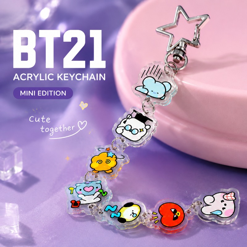 BT21 Cooky RJ Mang Chimmy Tata - مراجعة Carabiner Keychain وسعره
