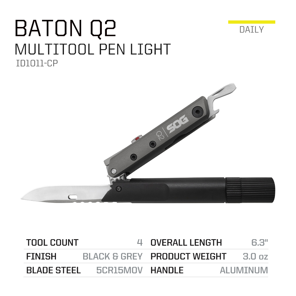 SOG BATON Q2 4 in 1 Multi-Tool - مراجعة Edc Carry Flashlight وسعره